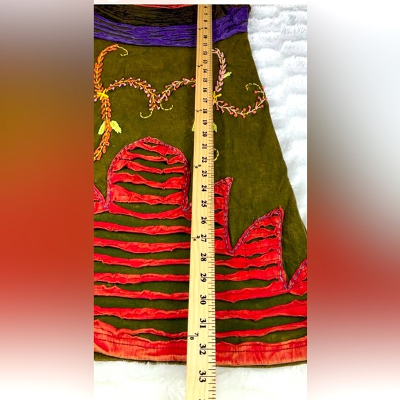 K.P.C. Women’s Dress Size Medium. Hand Stitched Beautiful Colorful Made In Nepal - Picture 9 of 9